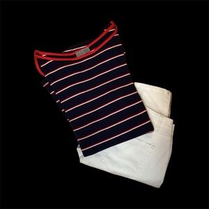 NWOT Joseph A Cotton Striped Long Sleeve Top